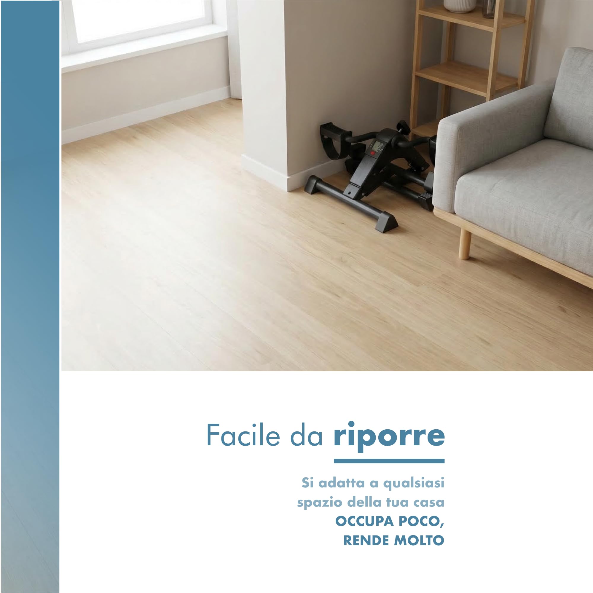 PORTENTUM Pedaliera riabilitazione per anziani con base migliorata e tappetino antiscivolo – Pieghevole – Schermo LCD – Mini cyclette da seduta braccia e gambe compatta con resistenza regolabile