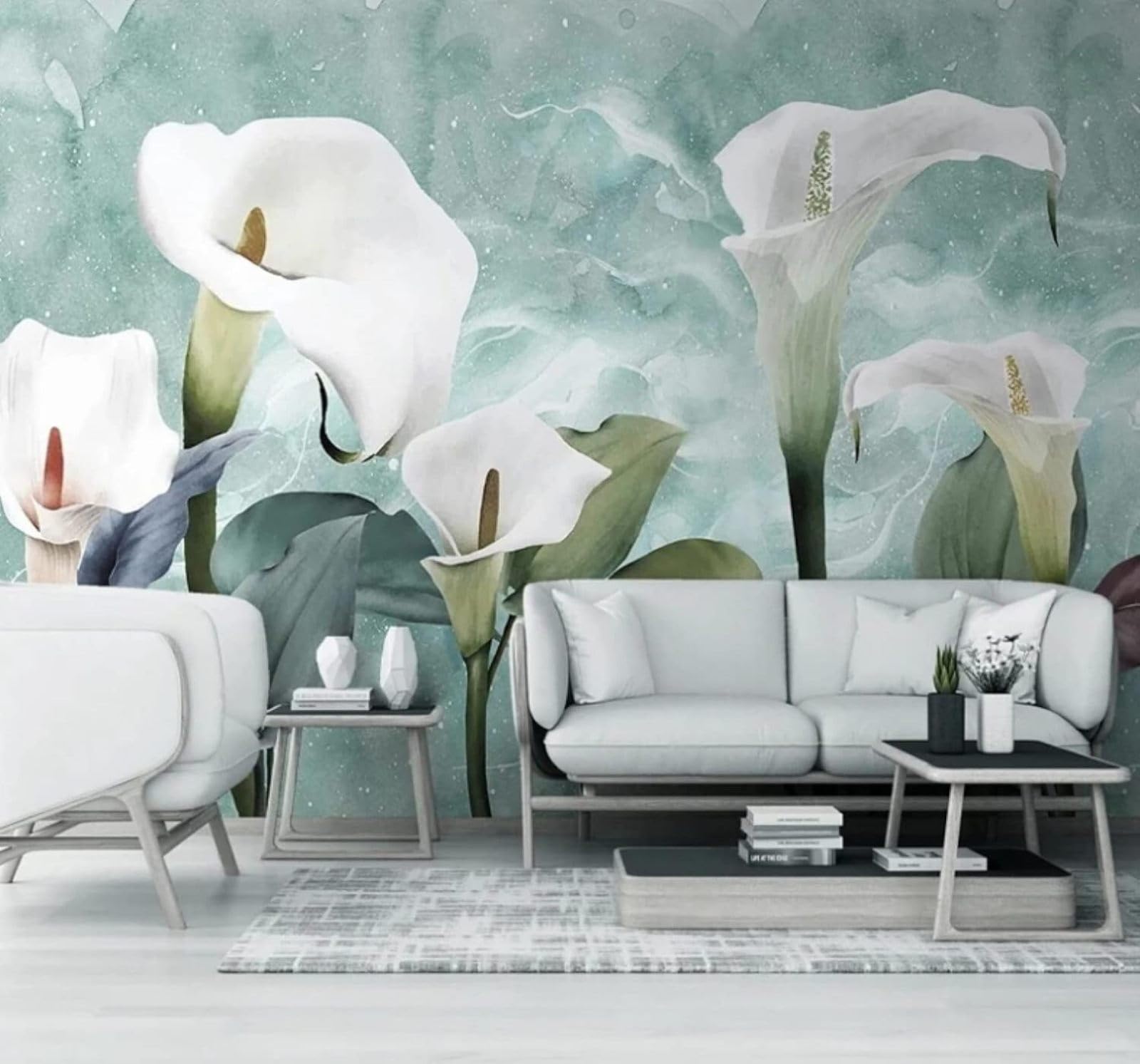 XLMING Abstract Fresh Hand Drawn Three Dimensional Lily 3D Wallpaper Luxury Home Dining Decor Paste Sofa Living Room The Wall for Bedroom Mural-300cm×210cm
