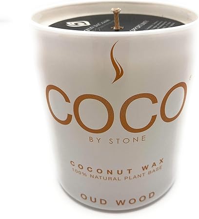 COCO by Stone 11oz Candle, Coconut Apricot Wax Candle for Home (Santal) - Thumbnail 4