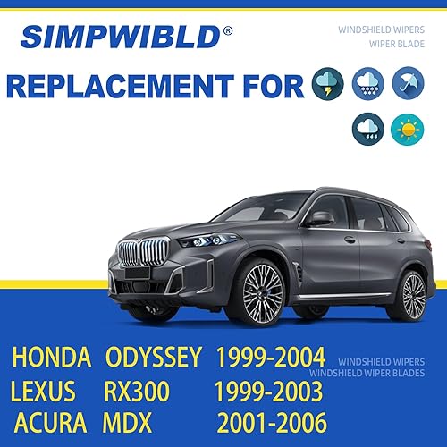 Vista 30 de SIMPWIBLD 3 limpiaparabrisas de repuesto para Hyundai Santa Fe/2013-2016 Mazda CX-5/2001-2007 Toyota Corolla 2007-2012, repuesto de equipo original