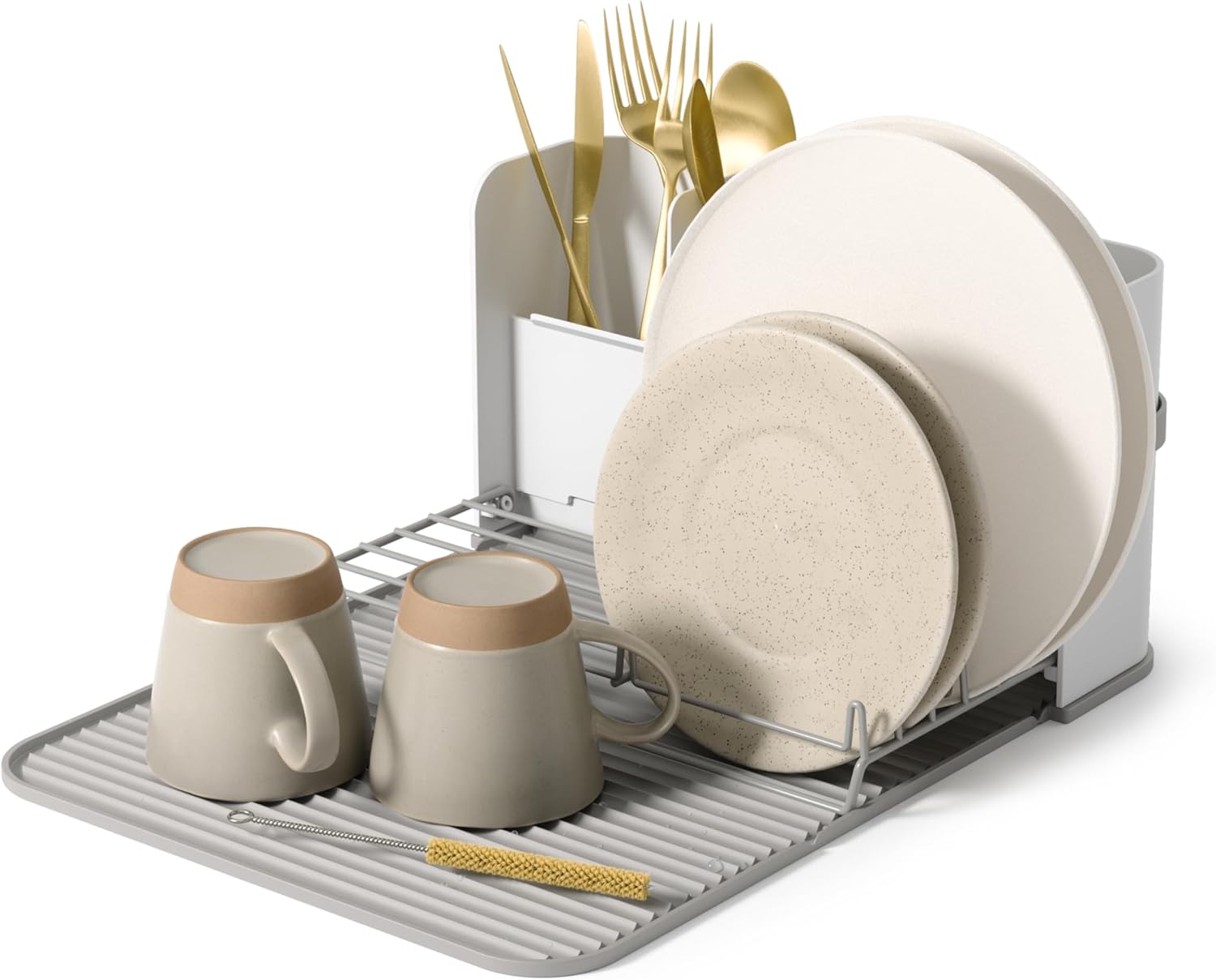 Umbra Sling Compact Dish Rack for Drying Dishes, Cutlery and More, Folds Away for Compact Storage