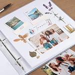 1DOT2 12x12 Gros pouce 3 Anneau DIY Scrapbook Photo Album Journal avec 30 Manches en plastique 60 Pages et couverture de tissu pour bébé voyage mariage couple anniversaire enfants Aventure (Pink Cover/White Pages)