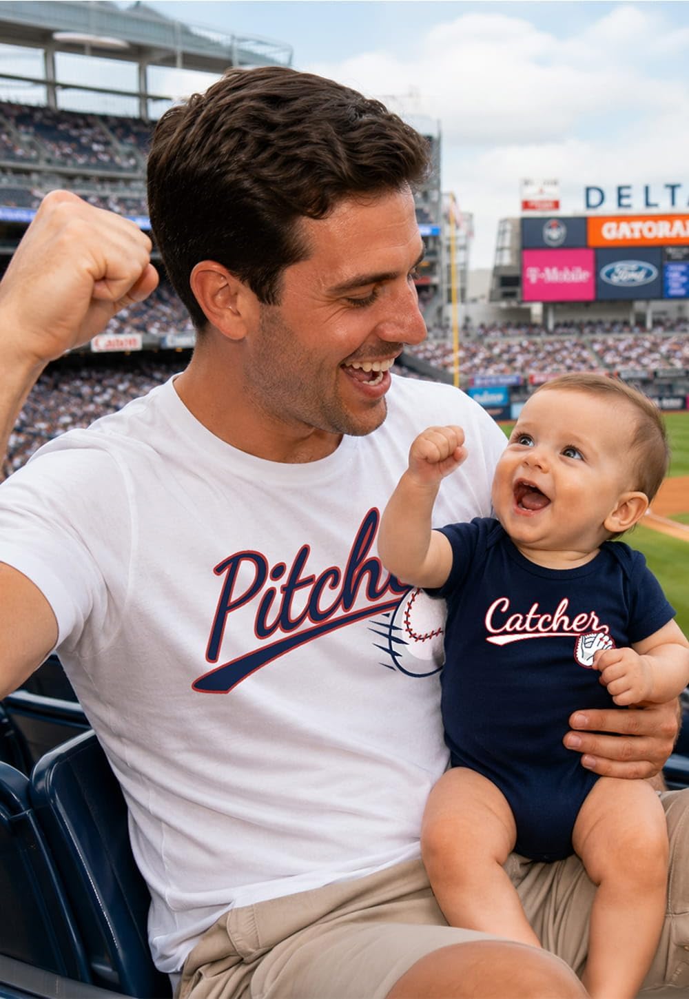Tstars Ctrl C Ctrl V Dad and Baby Matching Shirts - Funny Daddy and Me Outfit for Father's Day or Family Photos