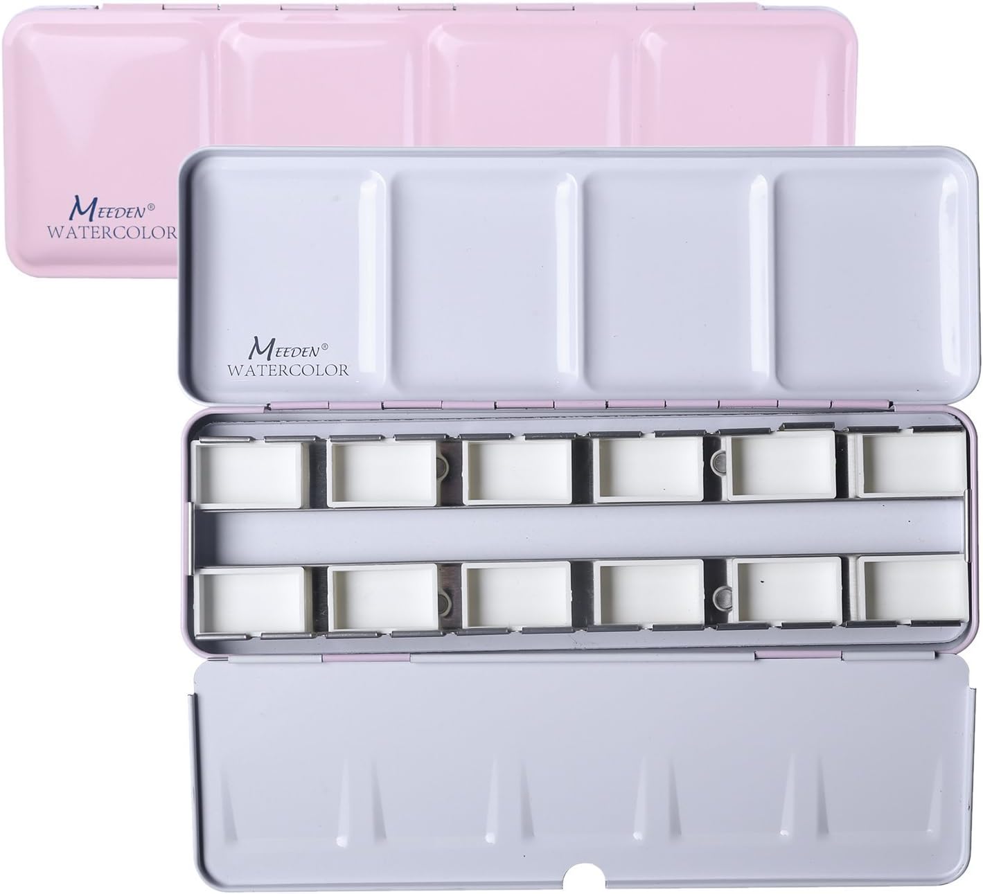 ATWORTH Empty Watercolour Tins Palette Paint Case Metal Box with 12