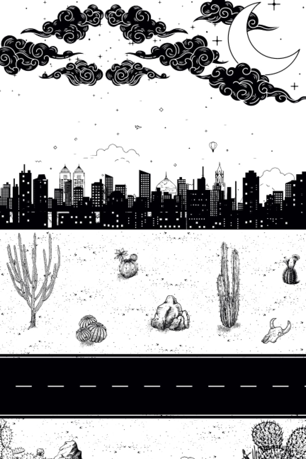 Midnight Desert Cityscape 100 Page Paperback Journal