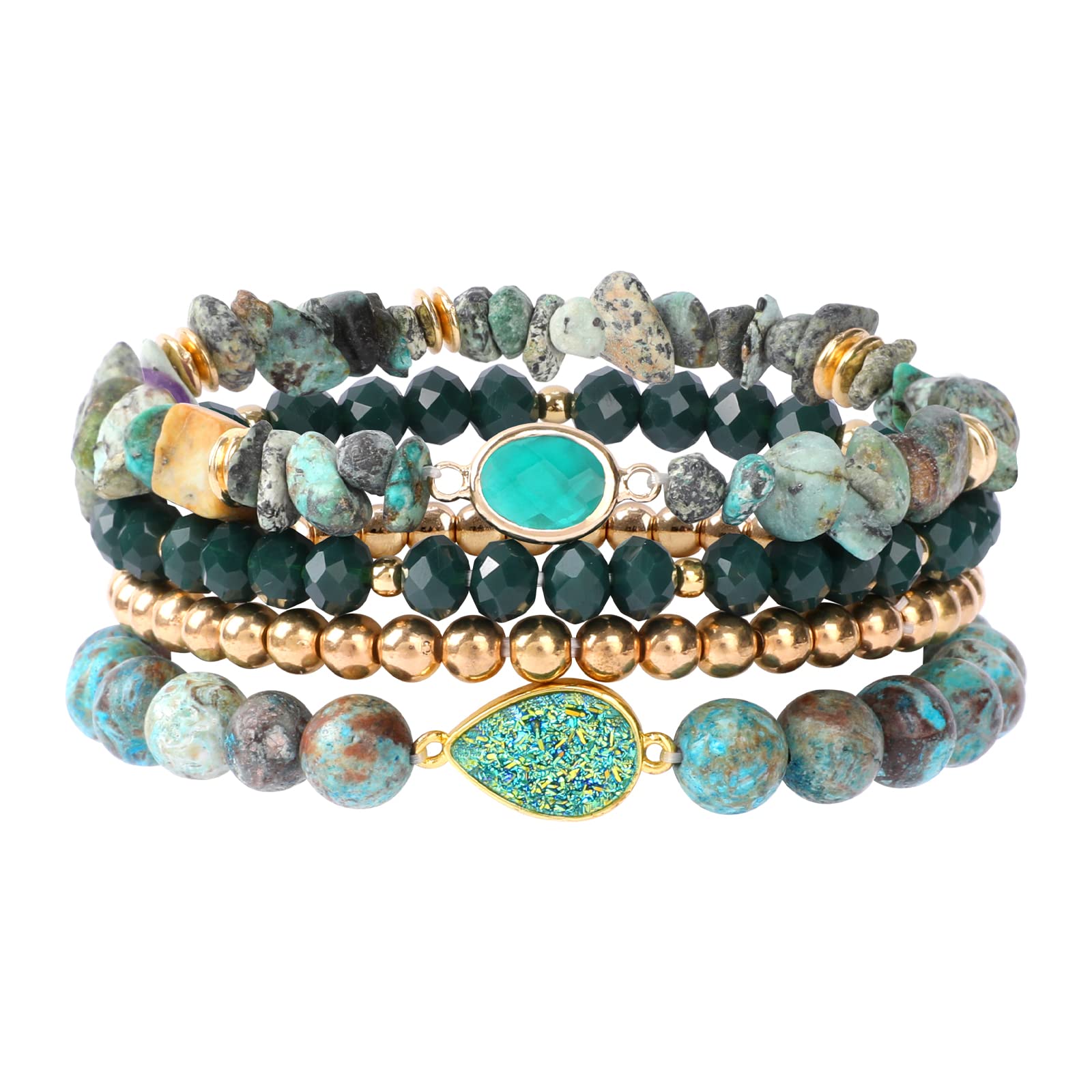 Bohemian Natural Stone Set with Charm & Tassel