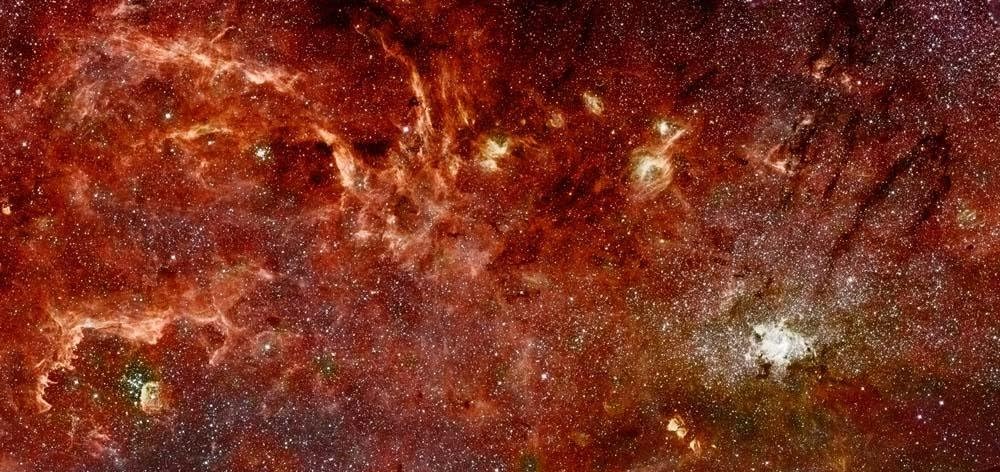 Infrared Image Center Milky Wall Mural by Wallmonkeys Peel and Stick Outer Space Graphic (48 in W x 23 in H) WM253687