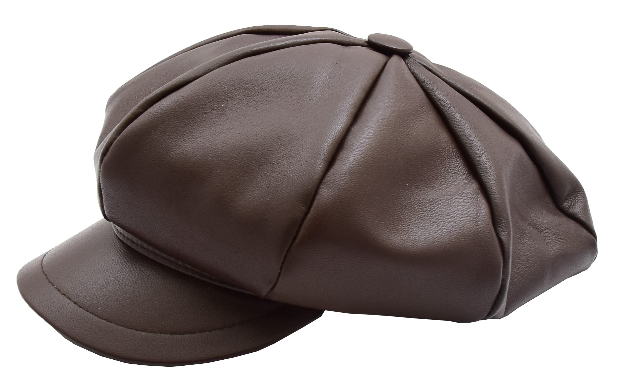 A1 FASHION GOODS Gorra de cuero suave para mujer, estilo panadero, color negro, marrón, rojo y blanco