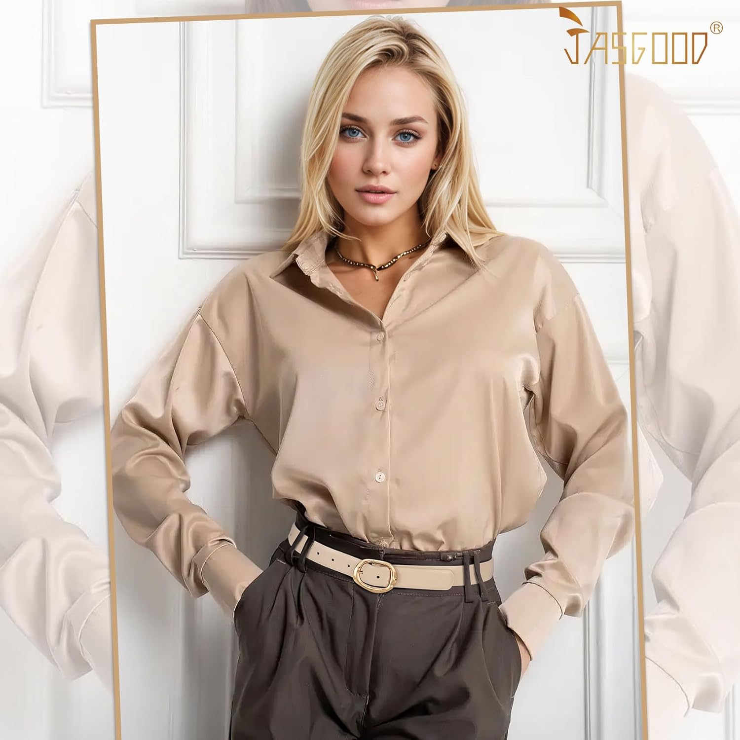 JASGOOD 3 Pack Women Belts for Jeans Pants Ladies Leather Waist Belt Casual Fashion Trend Belt for Women with Gold Buckle - Image 4