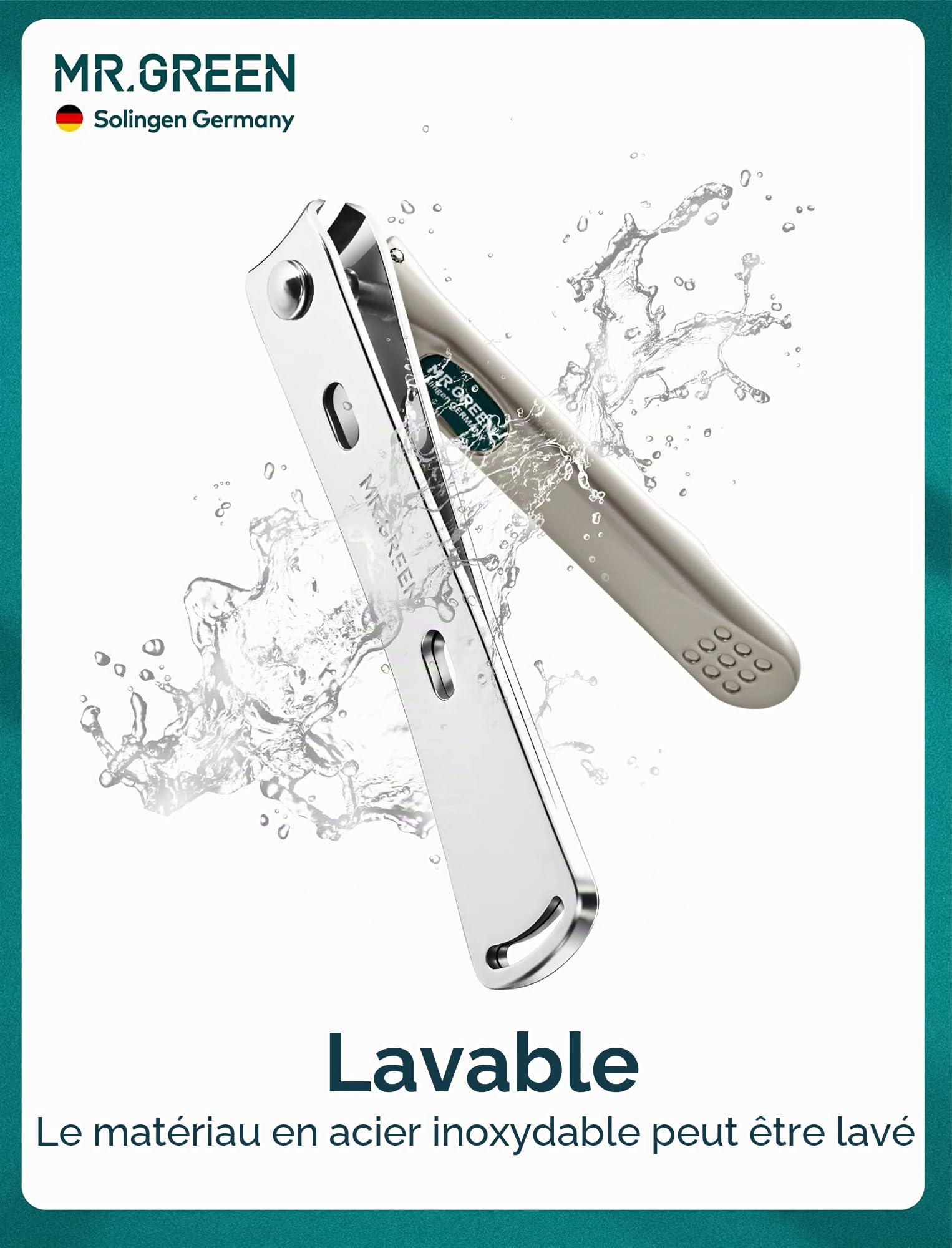 MR.GREEN Ensemble de manucure et pédicure, ensemble de 3 coupe-ongles en acier inoxydable allemand de qualité supérieure avec étui en cuir haut de gamme, coupe-ongles professionnels pour hommes et