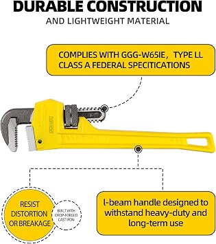 DOWELL 10 Pipe Wrench, Plumbing Tools