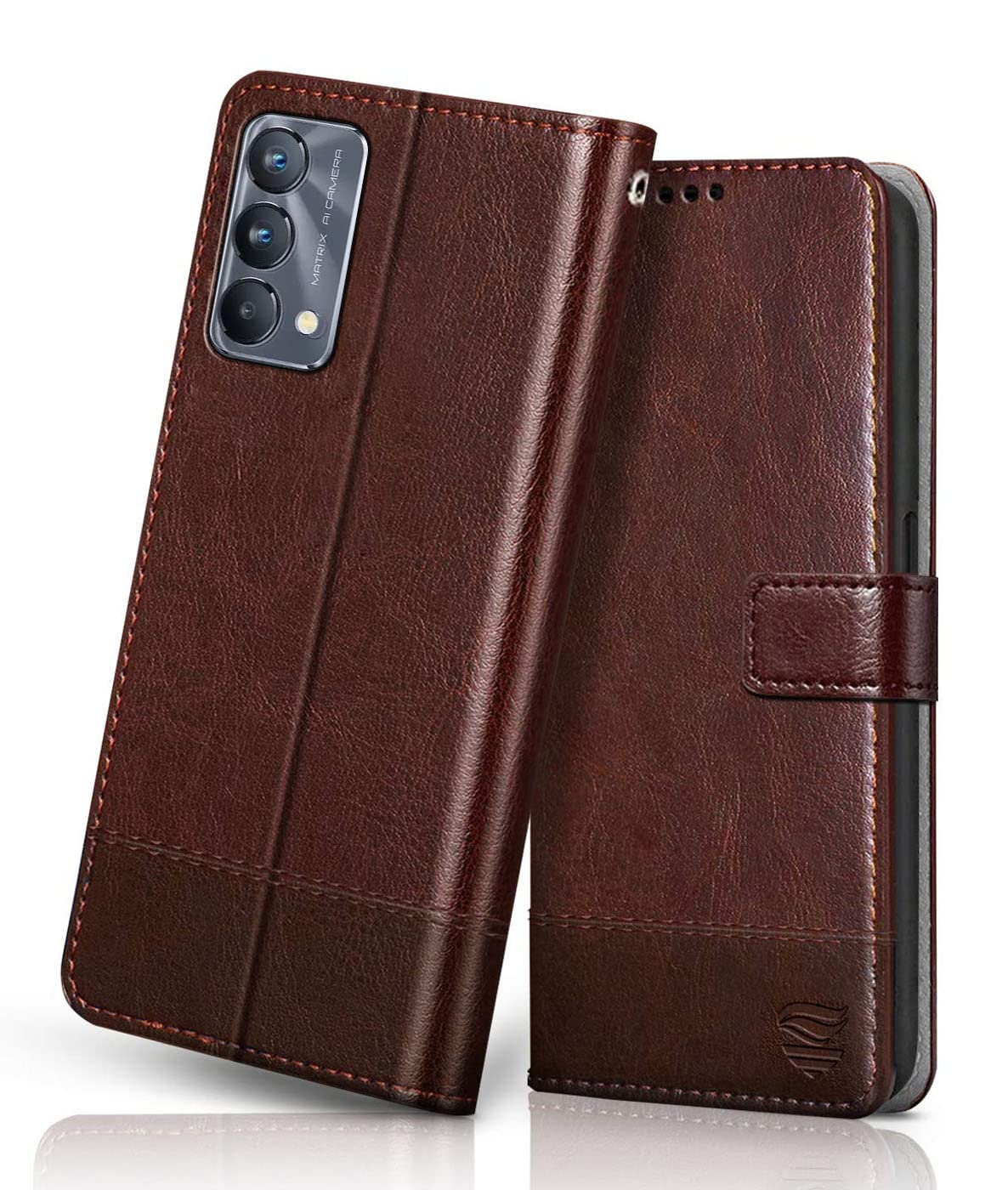 FLIPPED Vegan Leather Flip Case Back Cover for Realme GT Master Edition (Flexible, Shock Proof | Hand Stitched Leather Finish | Card Pockets Wallet & Stand | Tan with Brown) (B09L4ZHZJN) Amazon Price History, Amazon Price Tracker