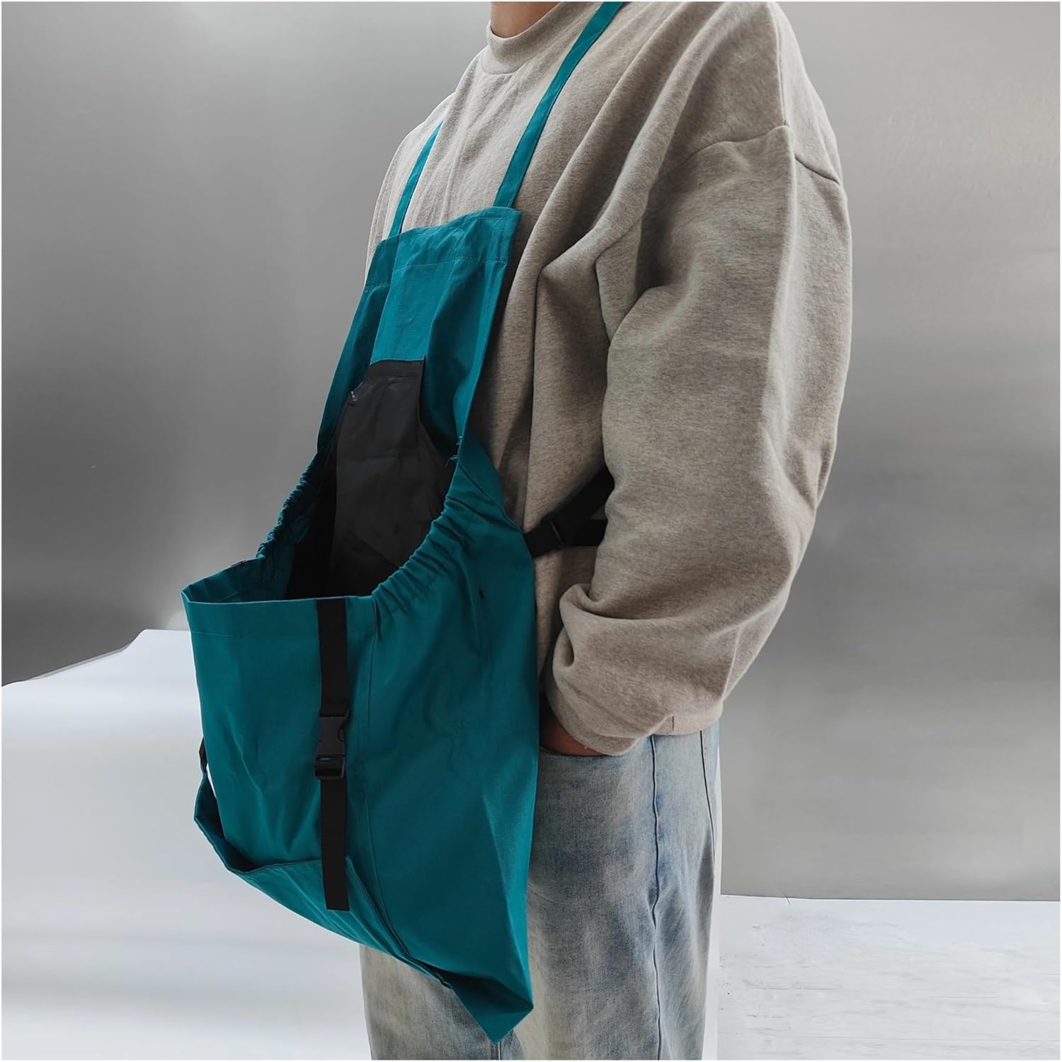 Gardening Apron 2pcs Polyester Apron with Large Pocket & Quick-Release Harvest Bag for Gardening & Outdoor Picking