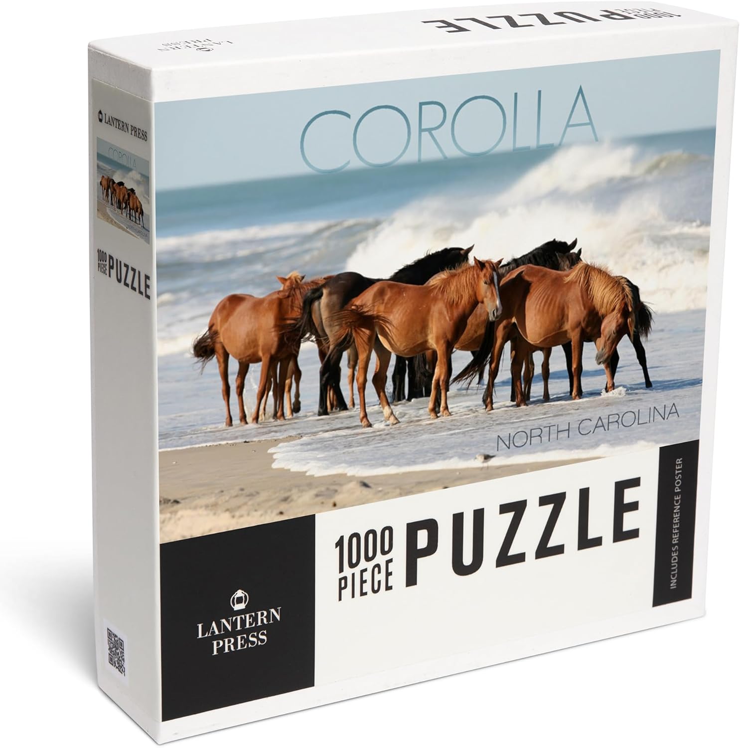 Corolla, North Carolina, Horses on Beach (1000 Piece Puzzle, Challenging Jigsaw Puzzle for Adults, Made in USA)