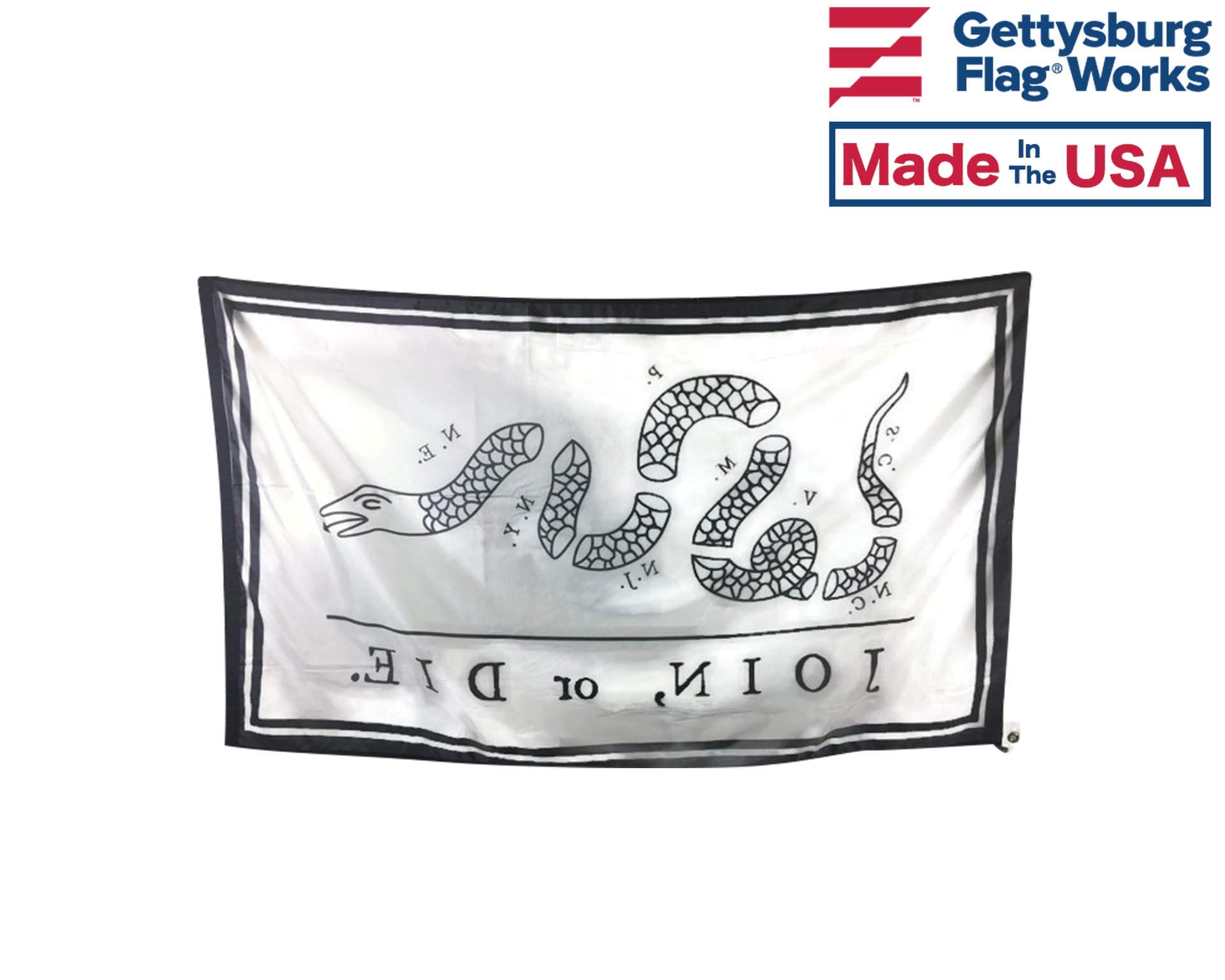 Gettysburg Flag Trauer-Streamer Schwarz – 5 Ft Nylon Mit Messingtülle, Made In USA