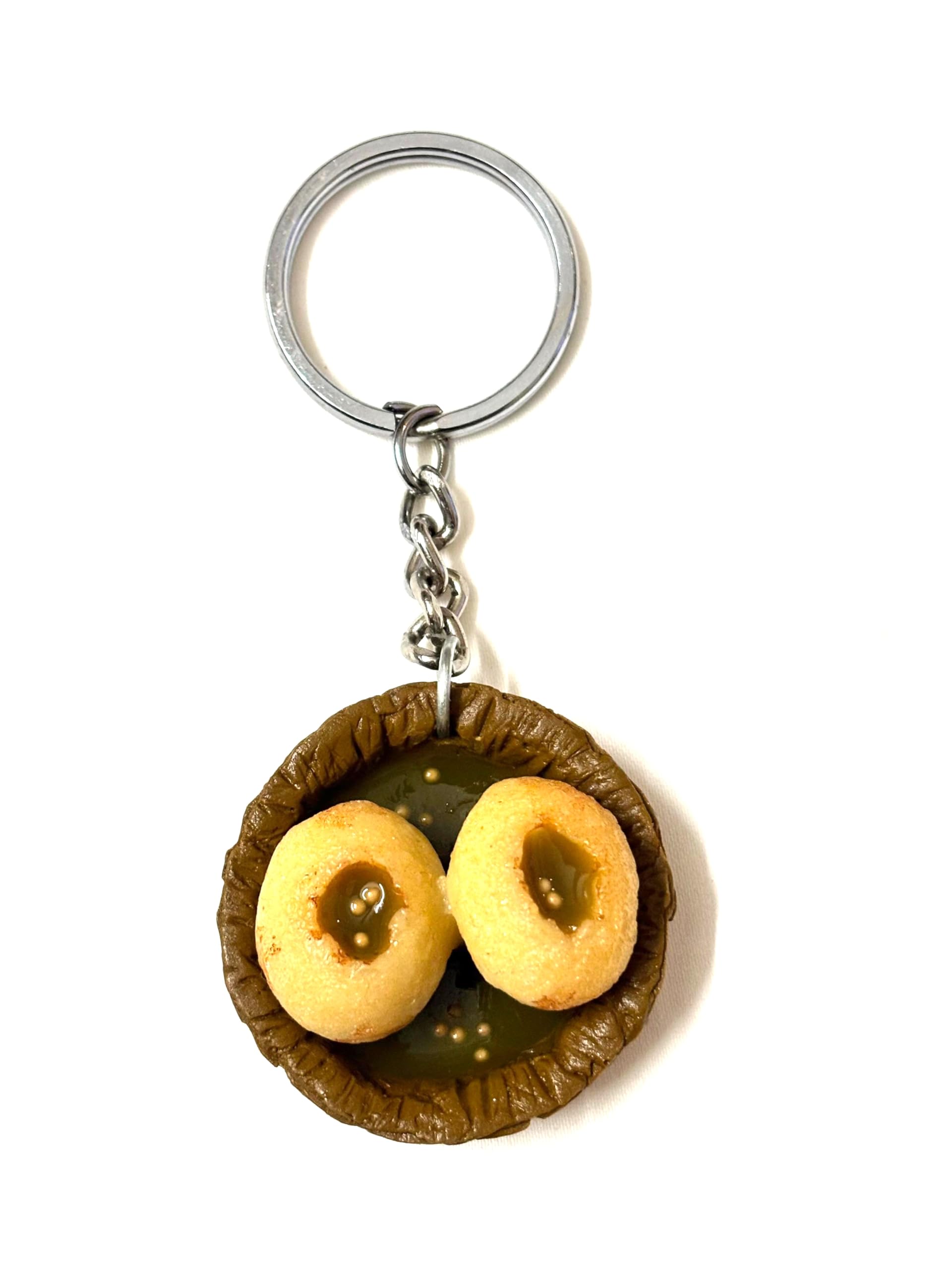 Food Keychain | Gol Gappa Miniature | Adorable Collectible Gift | Made in India | Souvenir from India | Trendy Keyring for all ages | Ideal for Travel & Gifting | 1 Unit-image-25
