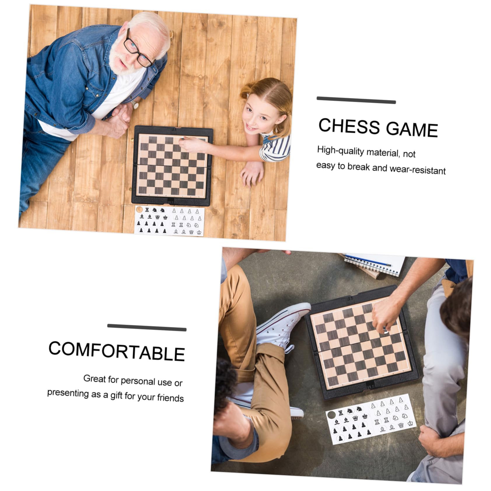 ifundom 2Set Foldable International Chess Set Compact Travel Chess Game Magnet Chess Portable Wallet Design for Easy Carrying and Storage
