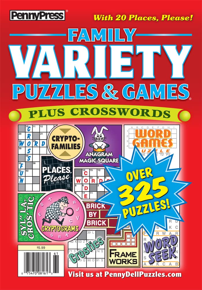 Jumbo Crosswords & Family Variety Puzzles & Games for Adults & Seniors – 6 Pack [Paperback] Penny Press/Dell Magazines