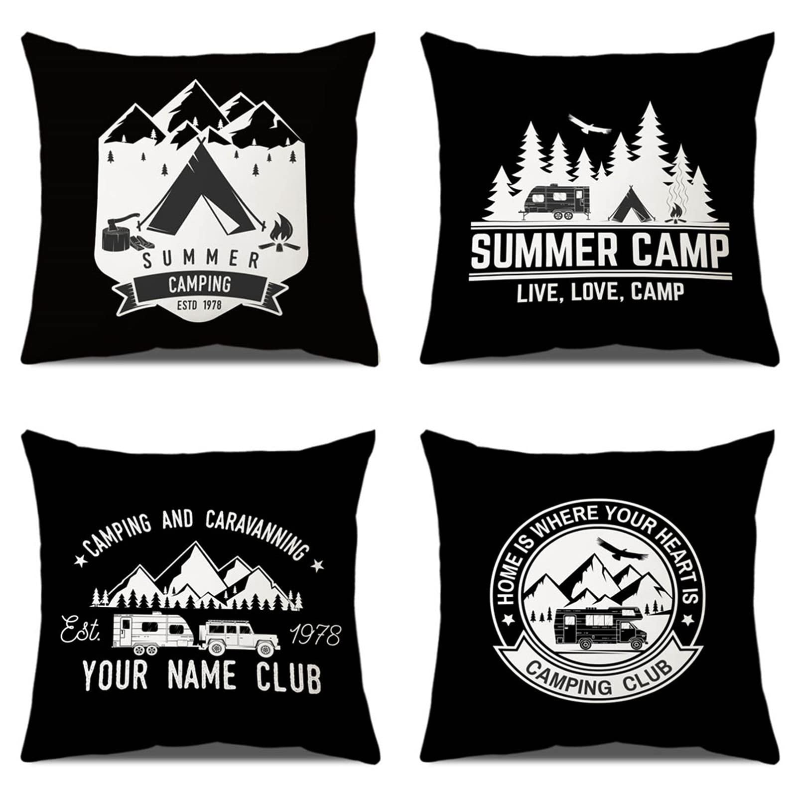 Housses de coussin en lin carré noir pour un canapé chic et sophistiqué