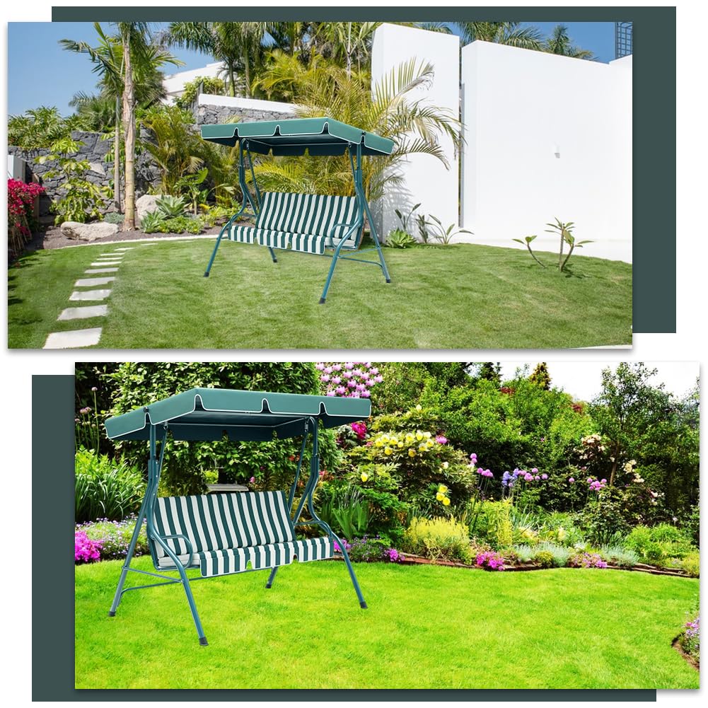 GORGECRAFT Coprisedile Da Giardino per Sedia A Dondolo Copertura di Ricambio per Altalena Da Veranda Da 130*45*8cm In Tessuto Oxford Spesso 600D Impermeabile Altalene Da Veranda per Esterni Cortili