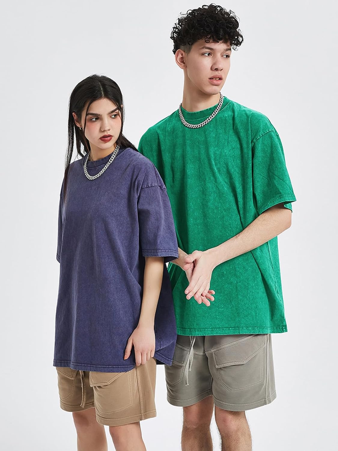 Men's Oversized Cotton T-Shirts Loose Fit Vintage Washed Tee Unisex Short Sleeve Casual Shirts Tops - Image 3