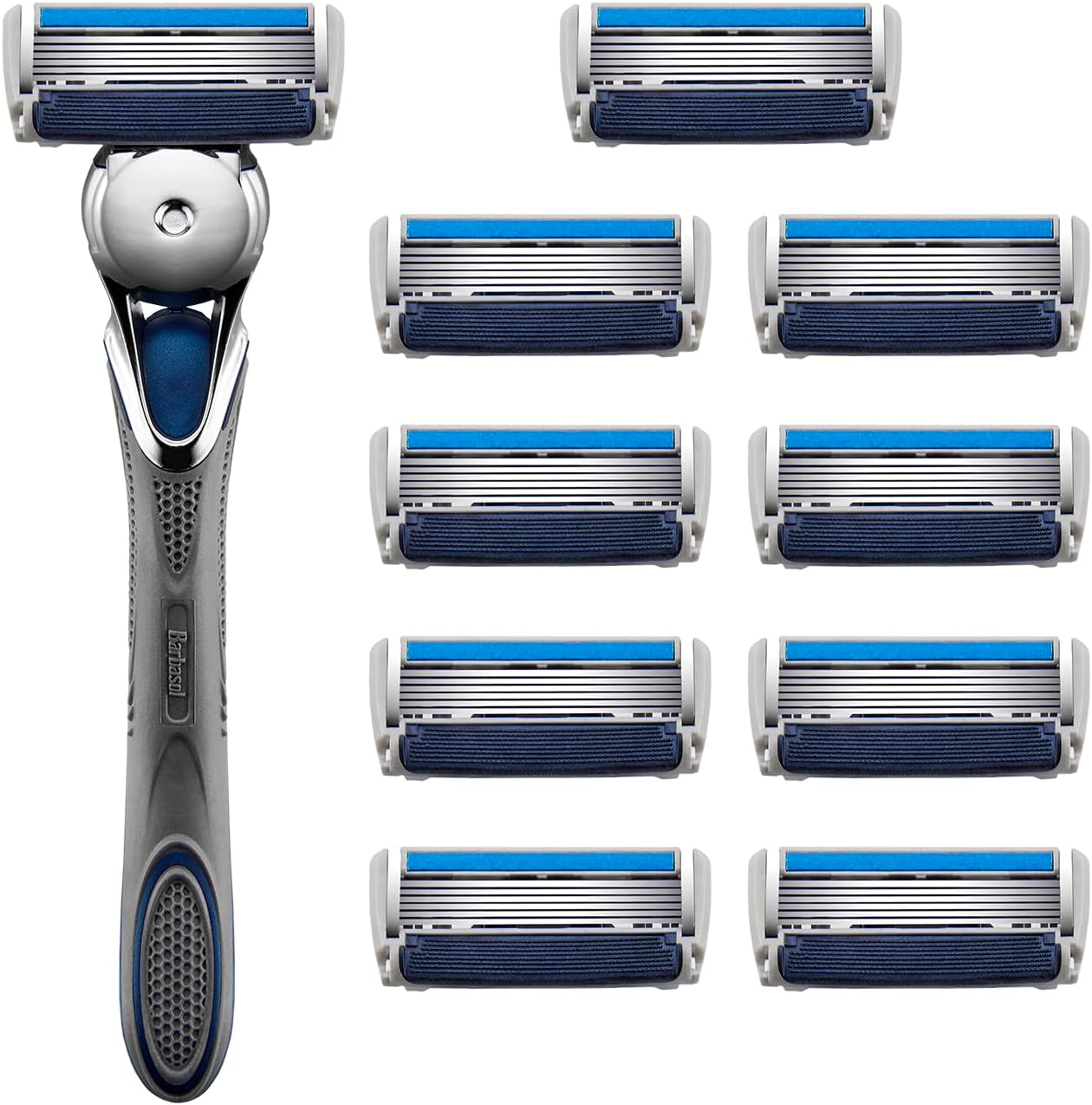 Amazon.com: Barbasol Ultra 6 Plus Men's Razor & 10 Ct Refill Set ...