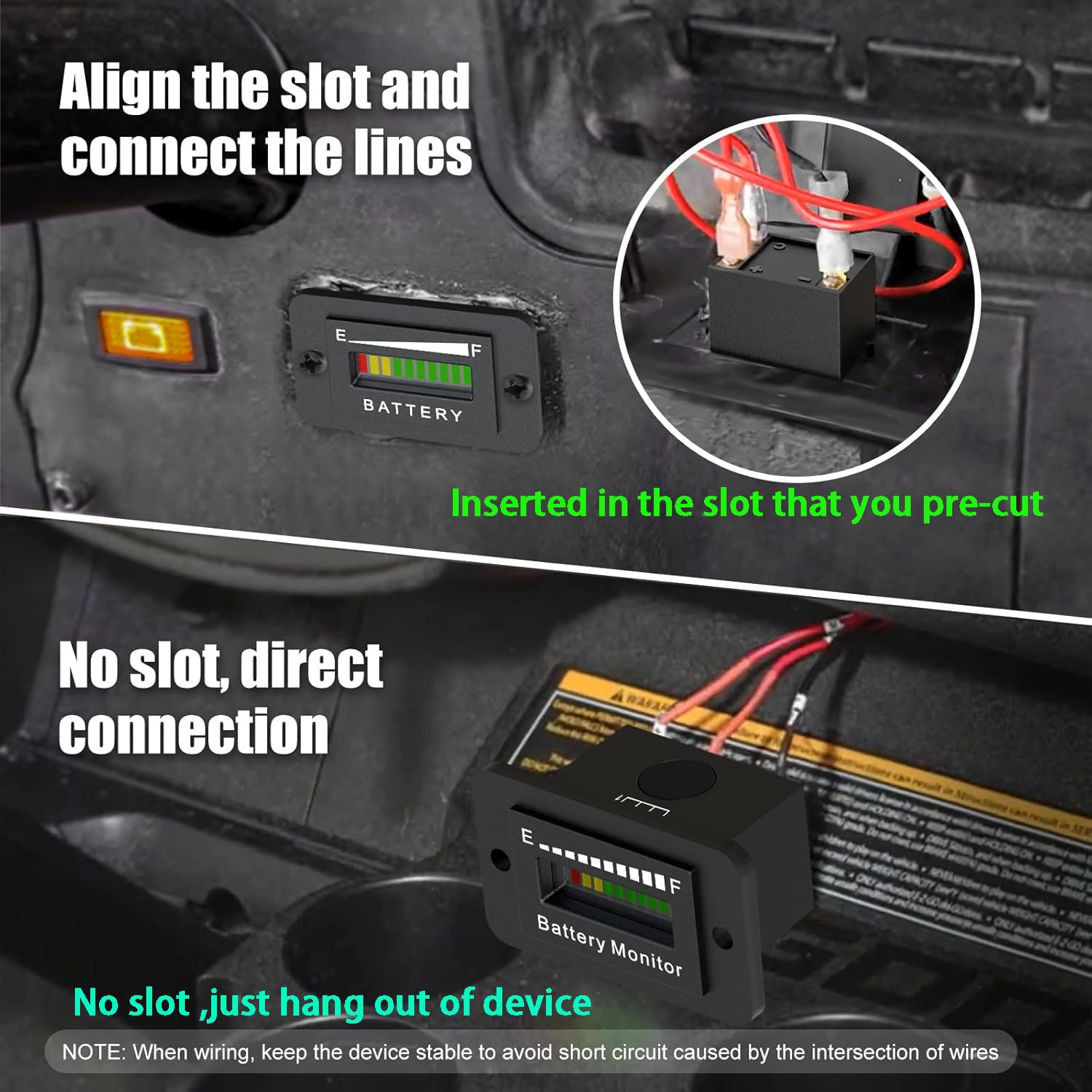 Installation methods: inserting into a pre-cut slot or direct connection without a slot