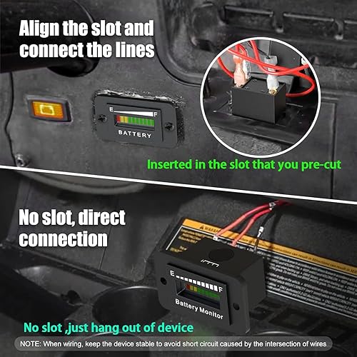 Miniatura 5 de Medidor de monitor de batería de carrito de golf de 12 V, 24 V, 36 V, 48 V, 60 V, 72 V, para Yamaha EZGO, motocicleta, LED, indicador de capacidad