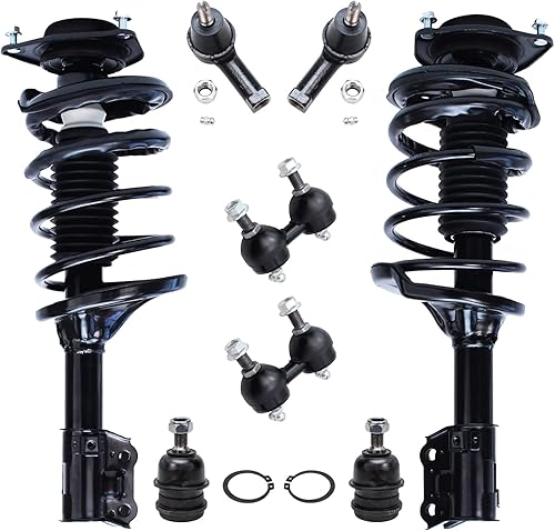 Miniatura 374 de Detroit Axle - Kit de puntales delanteros de 6 piezas para Chevrolet Aveo Aveo5 Pontiac G3 Wave, barra estabilizadora, varillas de acoplamiento