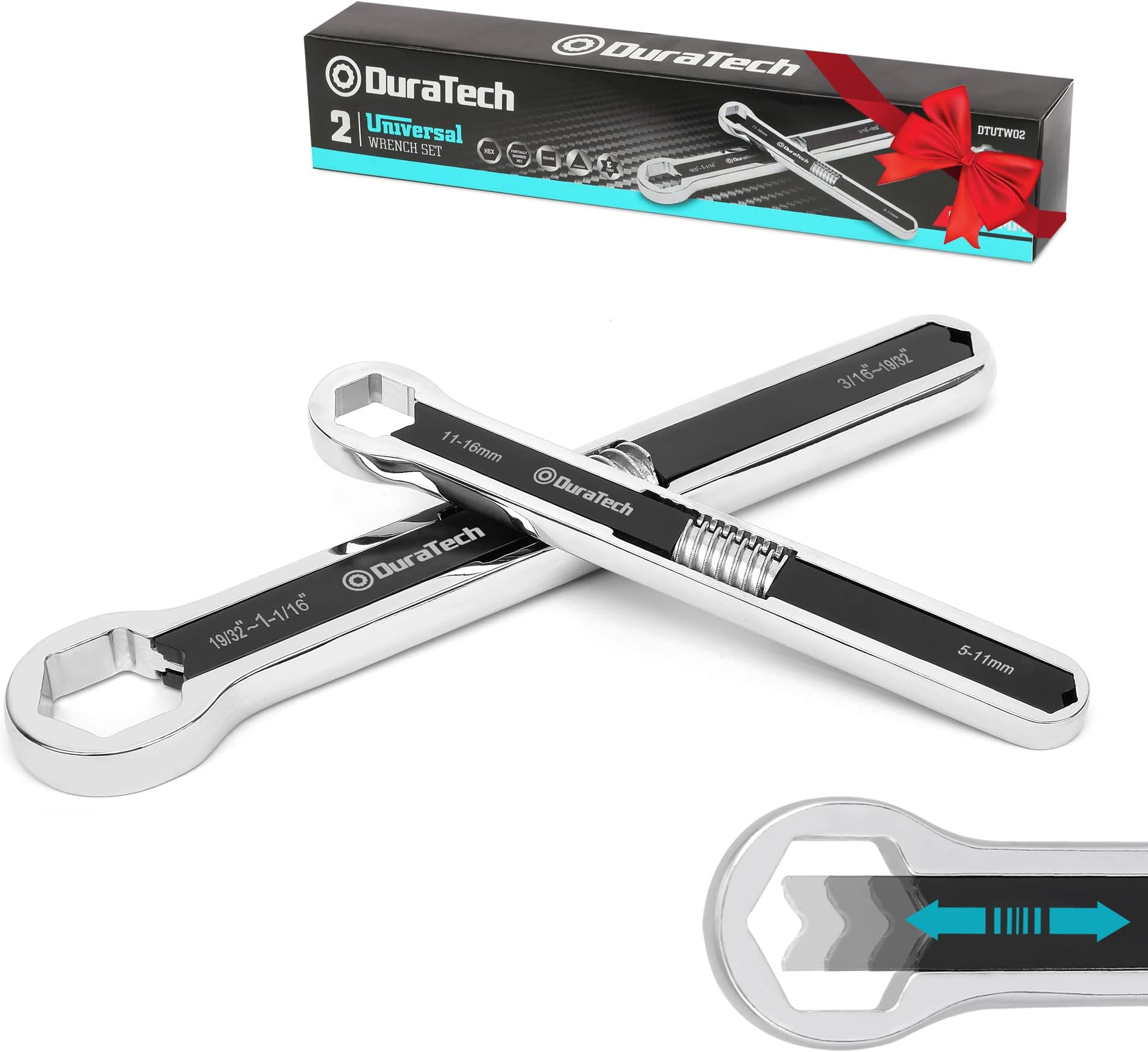 Universal Wrench Set, Adjustable Wrench Set, SAE & Metric, 8-inch&10-inch, 44 sizes in 2 Piece, Drop Forged, ANSI standard