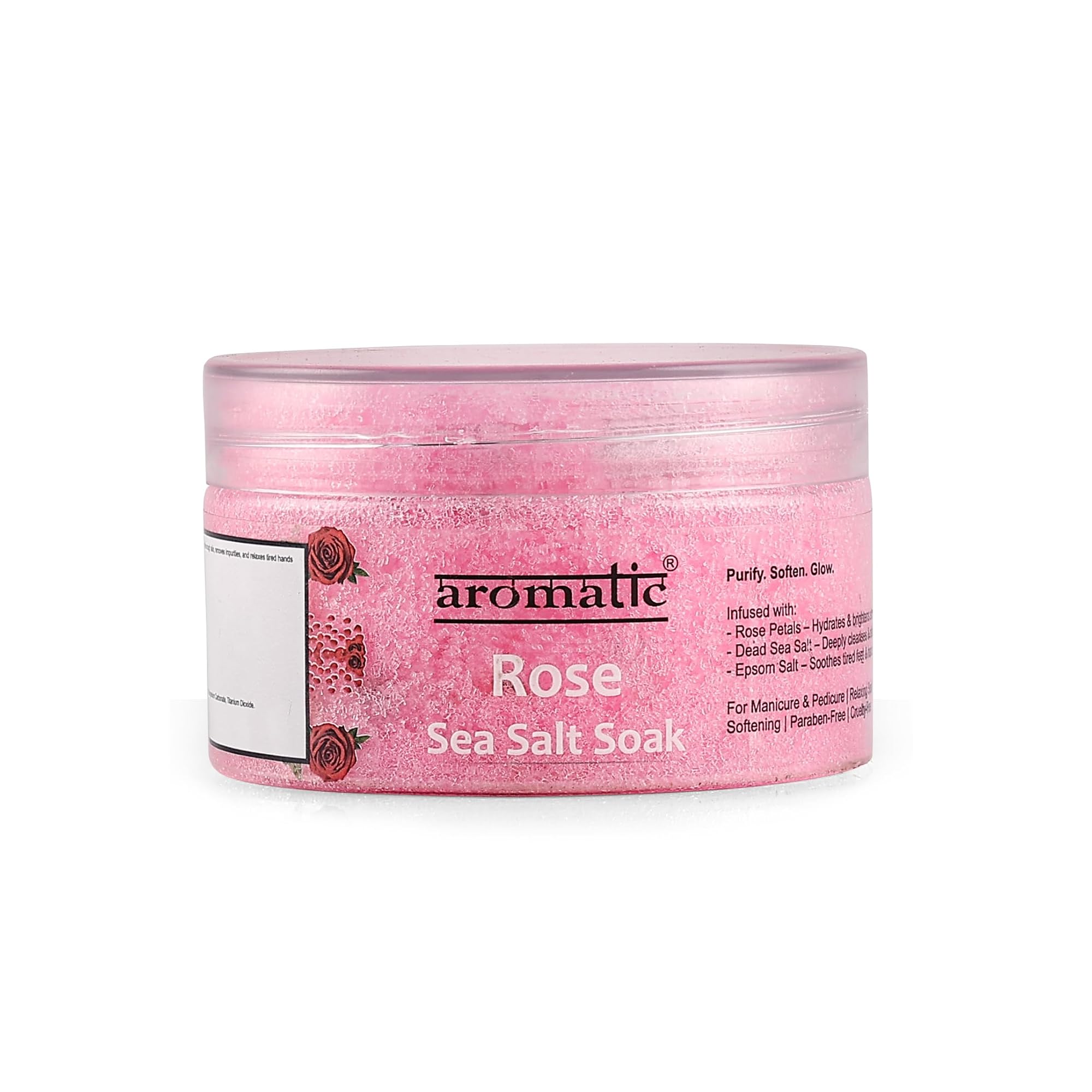 Rose Sea Salt Soak for Manicure & Pedicure, Deep Cleansing