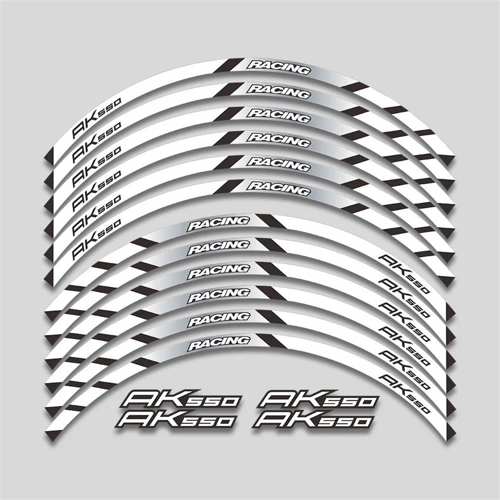 Stickers Motorcycle Accessories Wheel Stickers Reflective Rim Motorbike Waterproof Decals for KYMCO AK550 AK 550(Style 15)
