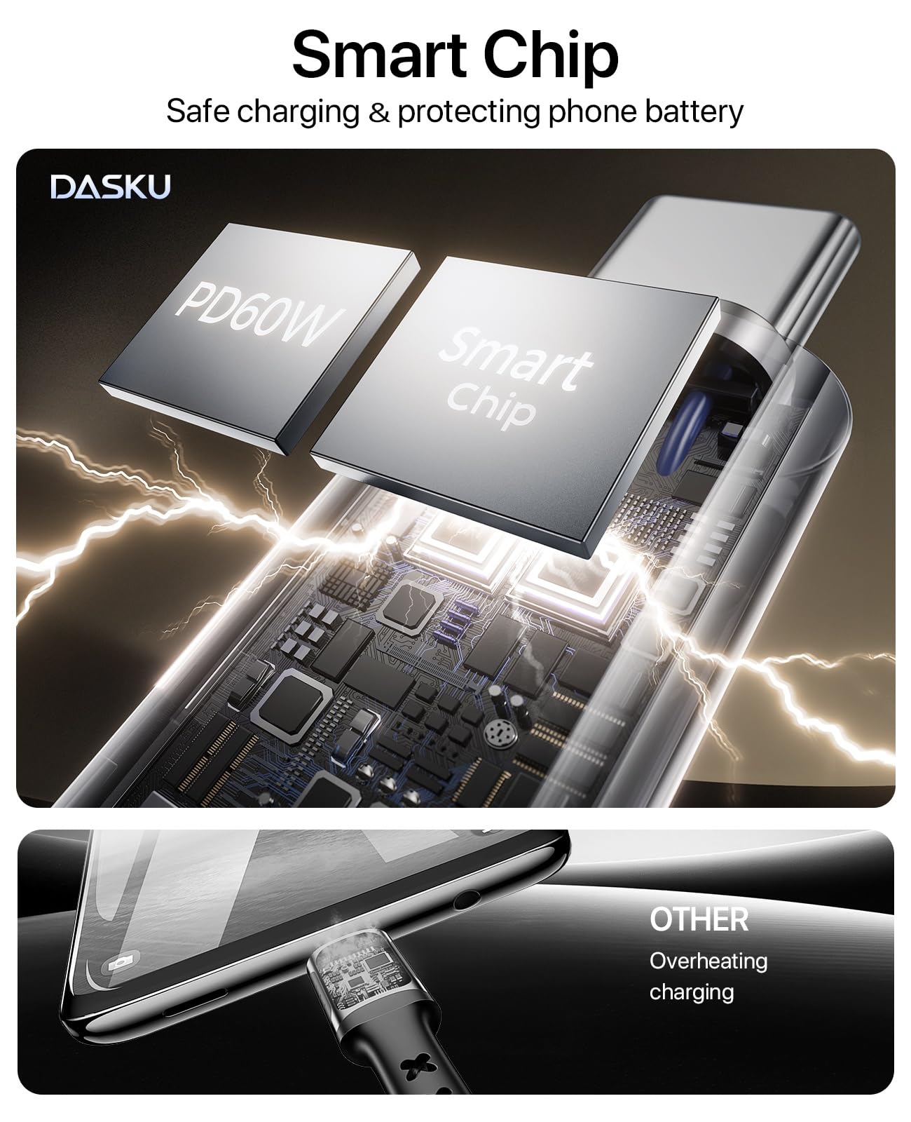 Dasku Cable USB C a C de 90 grados