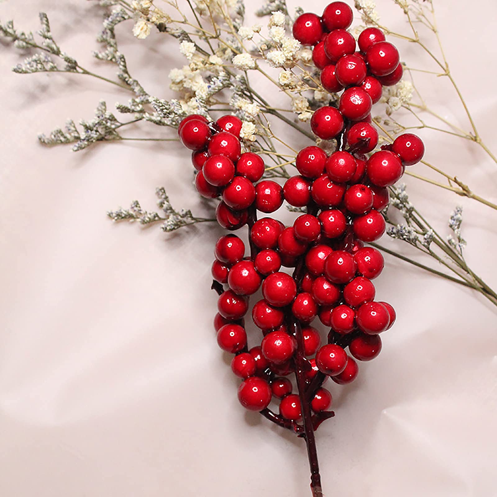 BESPORTBLE 100pcs 12mm Artificial Holly Berry Picks - Christmas DIY Decor For Trees, Wreaths & Crafts - View #11