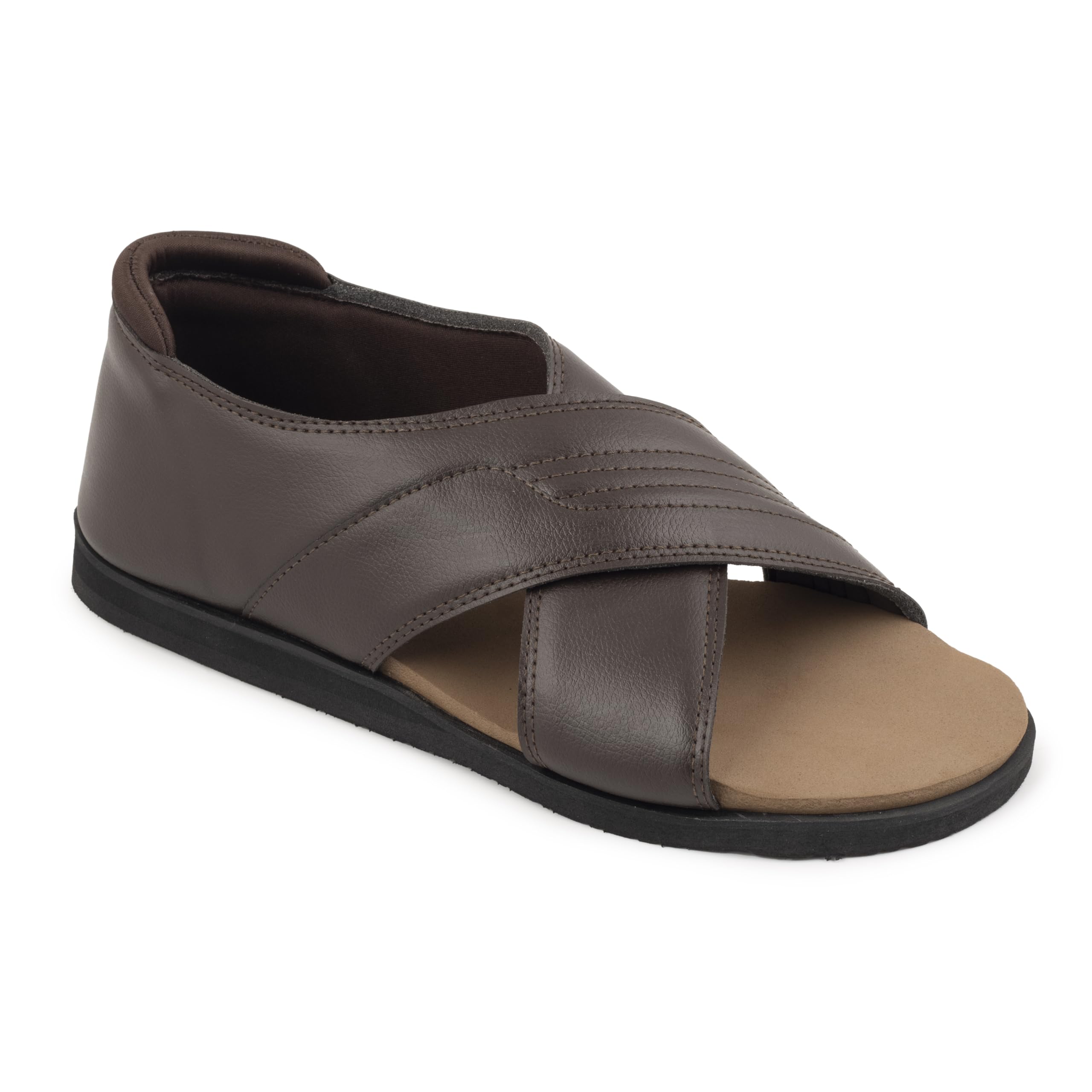 Podolite Orthopedic Sandals For Men | Cushioned Medicated Soft Insoles For Longer Time On Feet | Cross Tape Casual And Office Sandals For Men (Brown, 6) (B0CRF6XV2S) Amazon Price History, Amazon Price Tracker
