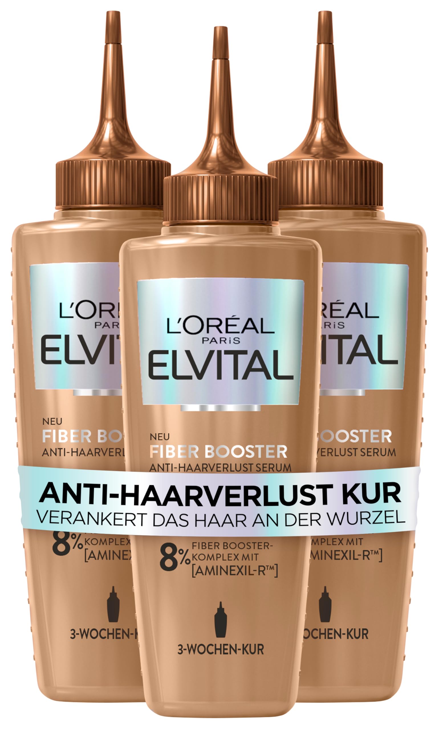 L'Oréal Paris Fiber Booster serum przeciw wypadaniu włosów, przeciw wypadaniu włosów, dla gęstszych i mocniejszych włosów, generuje nowe włókna włosów, mniej łamliwości, zapobiega wypadaniu włosów, 3