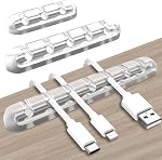 SOULWIT® 3-Pack Cable Holder Clips, Desktop Cable Organizer Cord Wire Management for USB Charging Cable/Power Cord/Mouse Cable PC Office Home