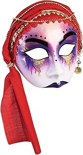 Media máscara de adivino con bufanda roja, Multi