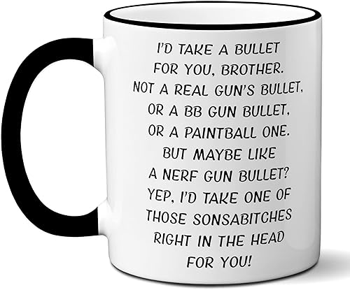 Miniatura 6 de Ransalex Regalos divertidos para hermanos - Tazas de café Gag Brother - Mejor regalo de cumpleaños para hermanos - Tazas de humor para adultos -