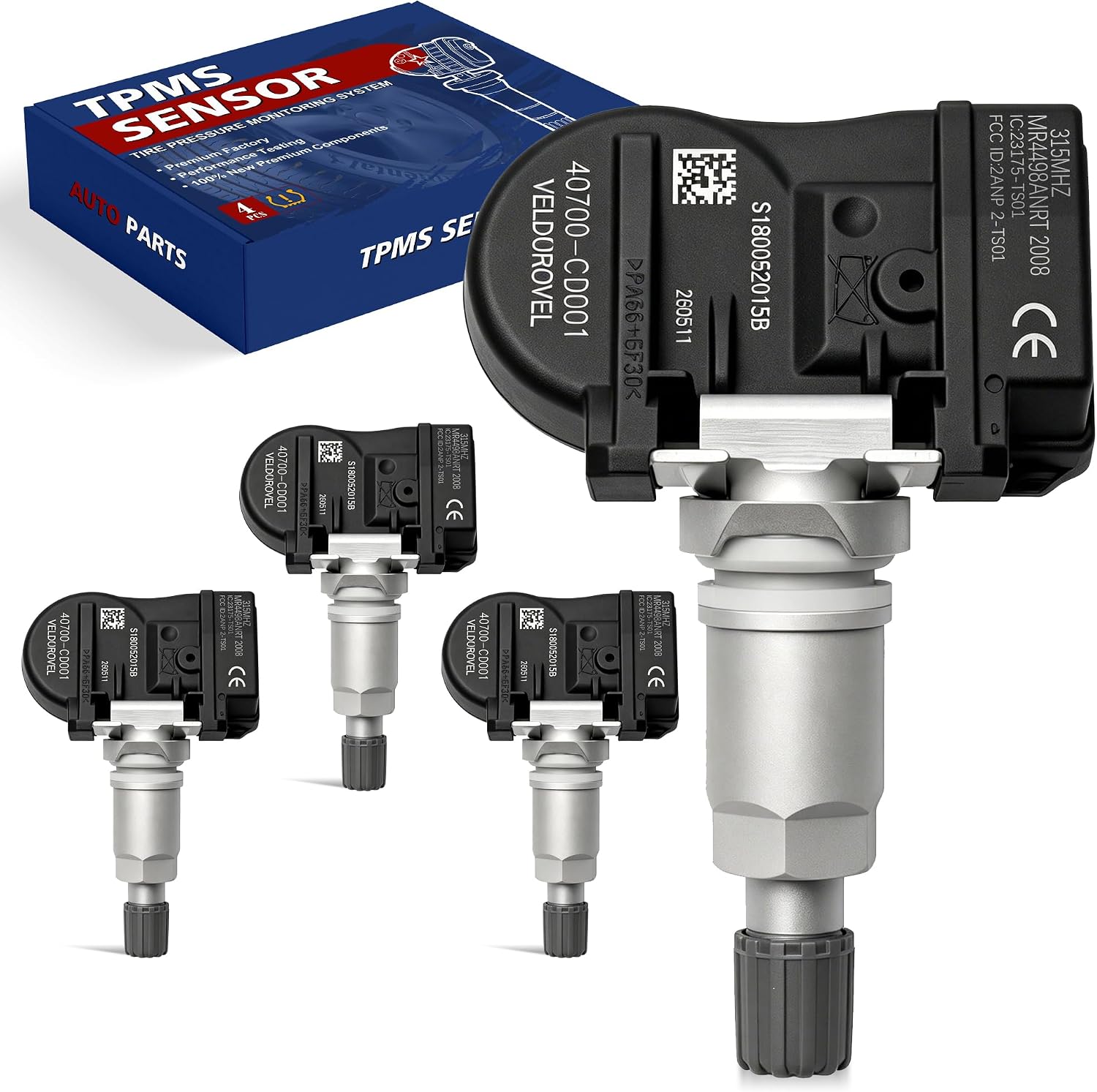 315MHz Pre-Programmed 4PCS Tire Pressure Monitoring Sensor