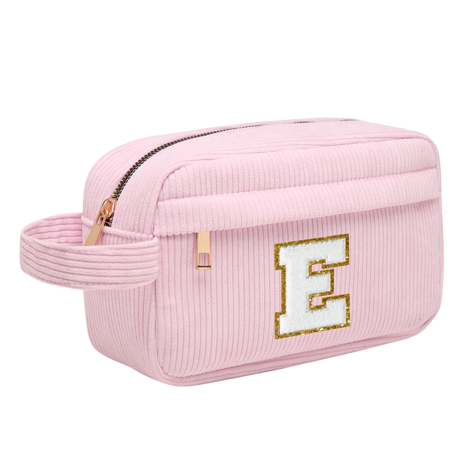 Neceser Maquillaje Mujer Personalizado Inicial, Bolsa de Cosméticos de Viaje, Gran Capacidad Neceser de Maquillaje de Pana, Regalo Cumpleaños Navidad para Mujeres Novias Mejores Amigas, Rosa L — view 47