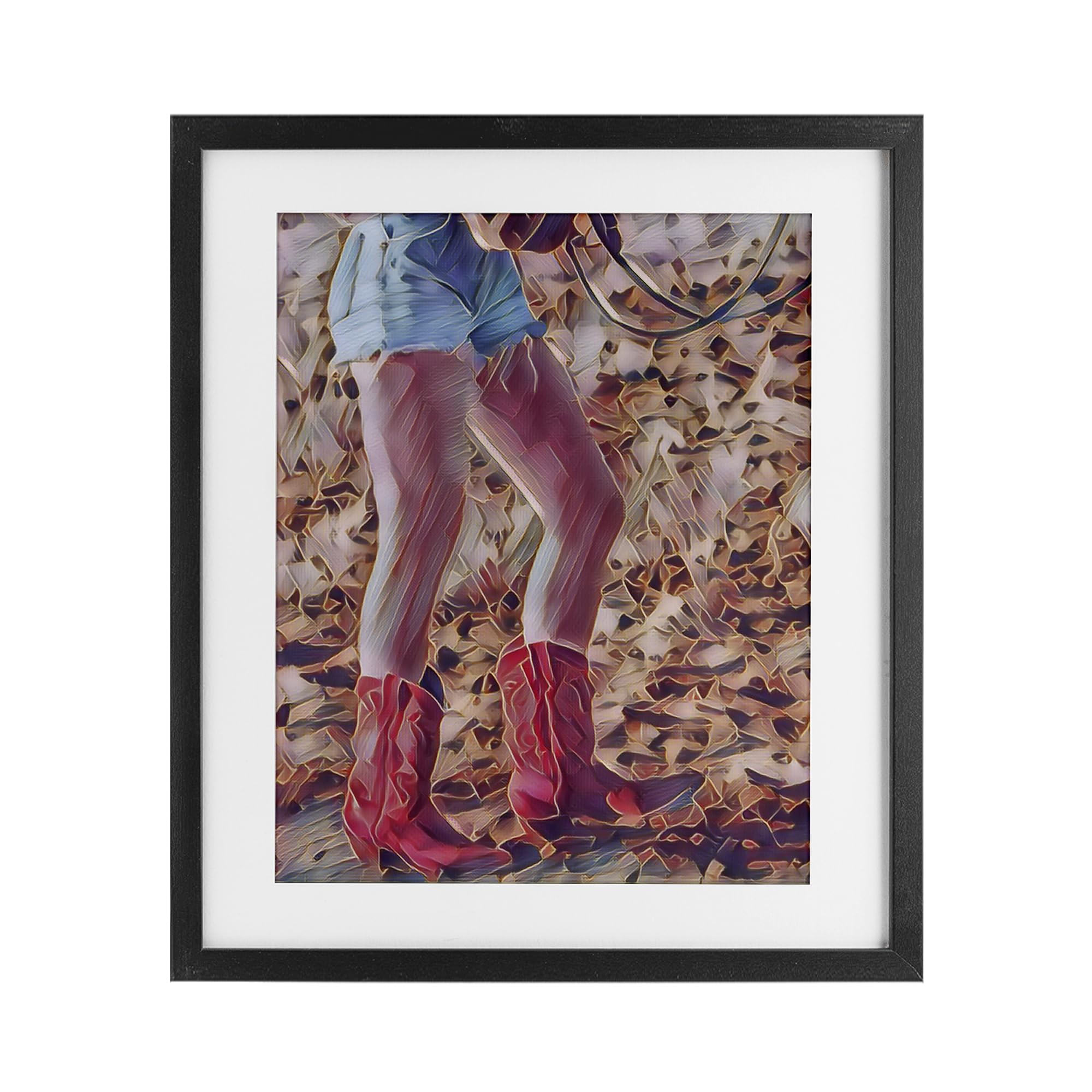 Tableau cowgirl rancher haut de gamme encadré sous verre Jesse Keith Stupell