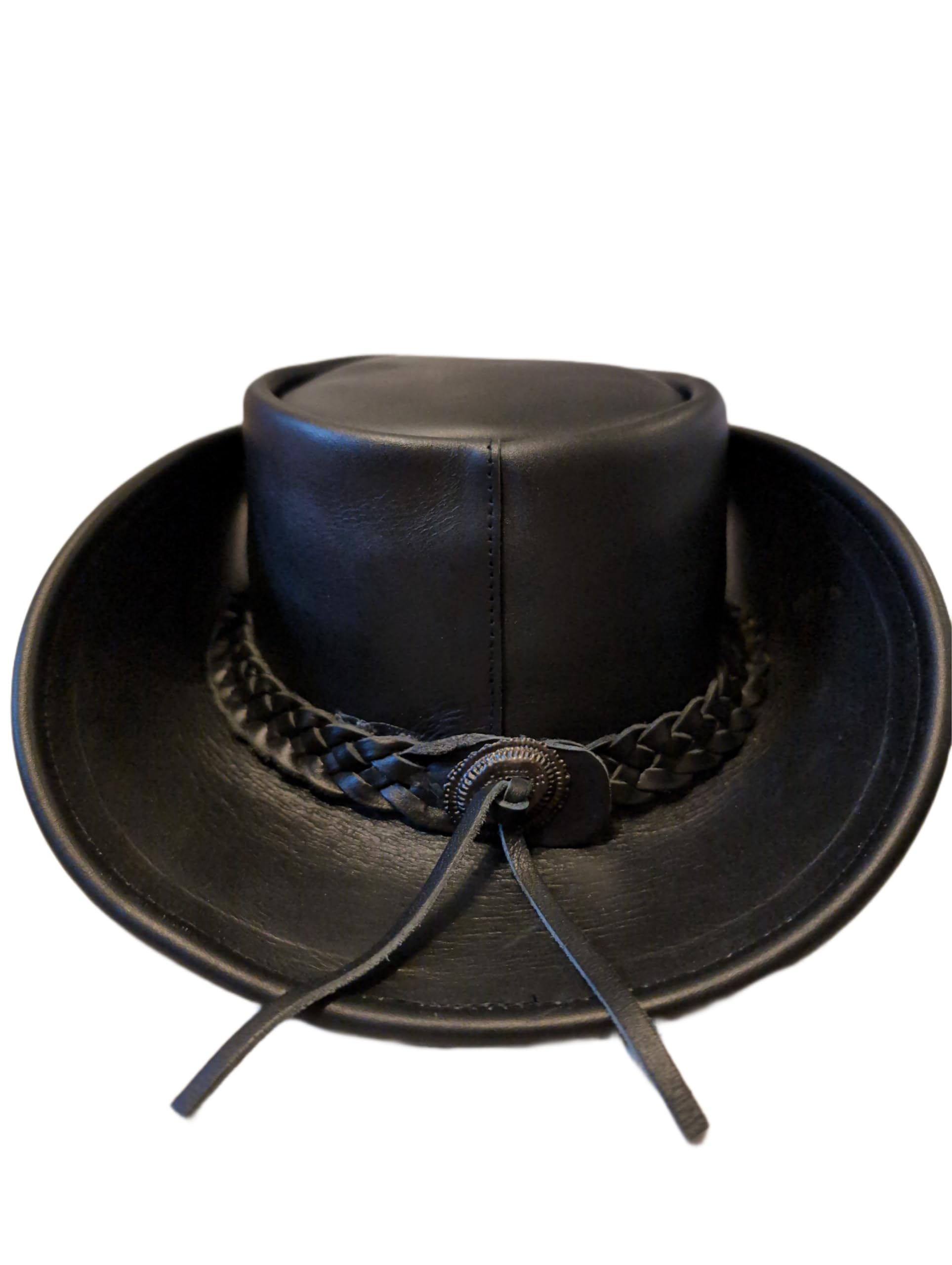 H15 Cowboyhut Skull - Lemmy Style Lederhut für Erwachsene Männer, Outdoor-Enthusiasten, Klassik-Fans in Braun, One Size, Large, Wasser abweisend, Klassisch mit modernem Einfluss, Cowboy Hut