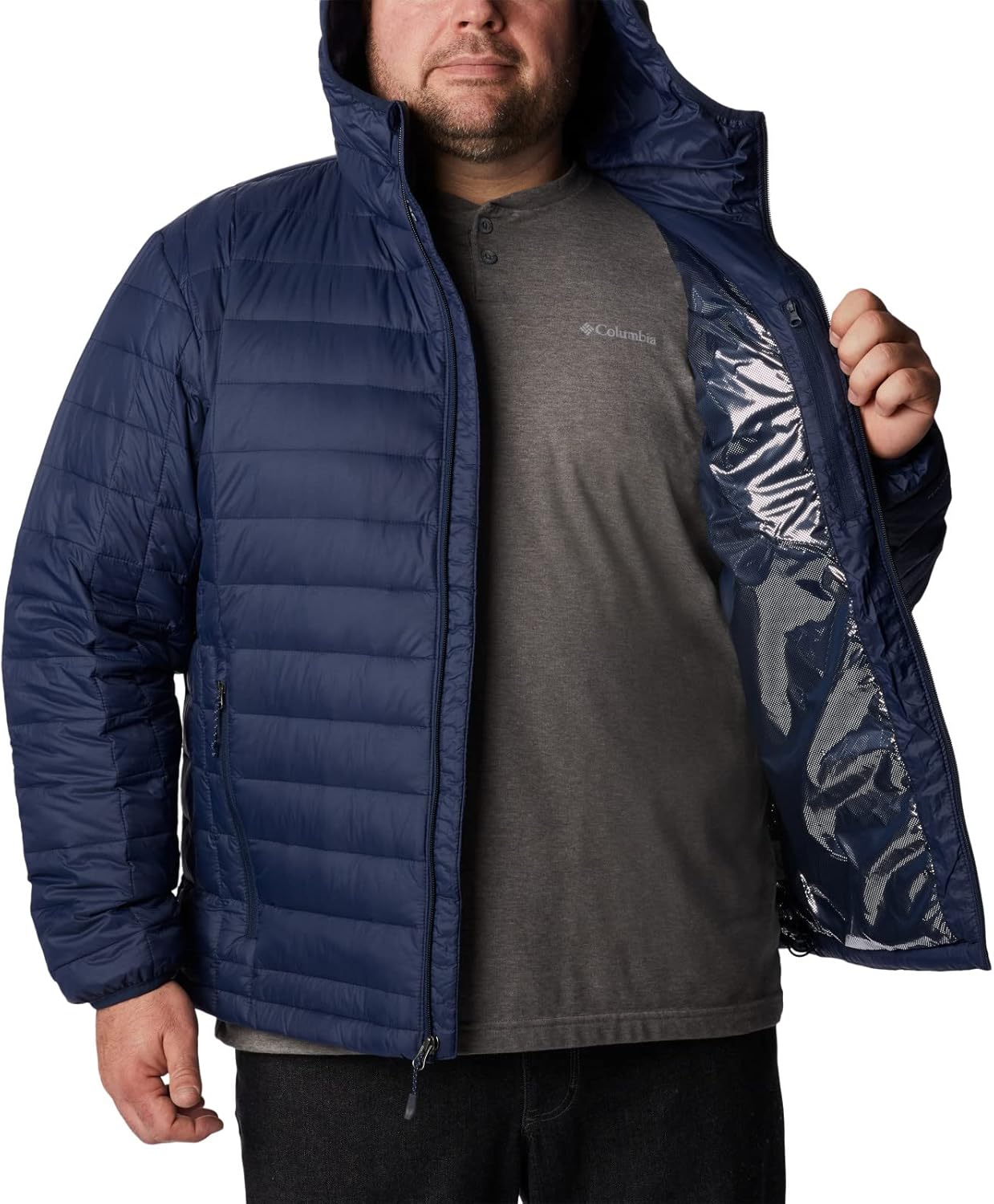 Columbia Men's Voodoo Falls 590 Turbodown Hooded Jacket Medium Collegiate Navy