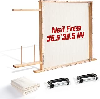Nail-Free Rug Tufting Frame 35.5" Safe Kit with Cloth & Clamps | Easy to Assemble,Safe to use, Ergonomic design,tufting frame large,tufting frame 35.5