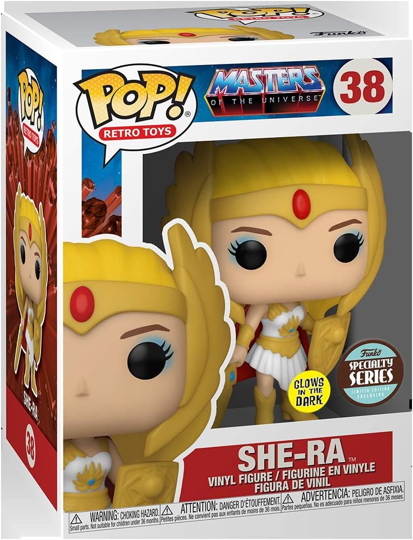 POP Retro Toys: Masters of The Universe - She-Ra Glow-in-Dark Funko Specialty Series Pop! Vinyl Figure (Bundled with Compatible Pop Box Protector Case), Multicolored, 3.75 inches