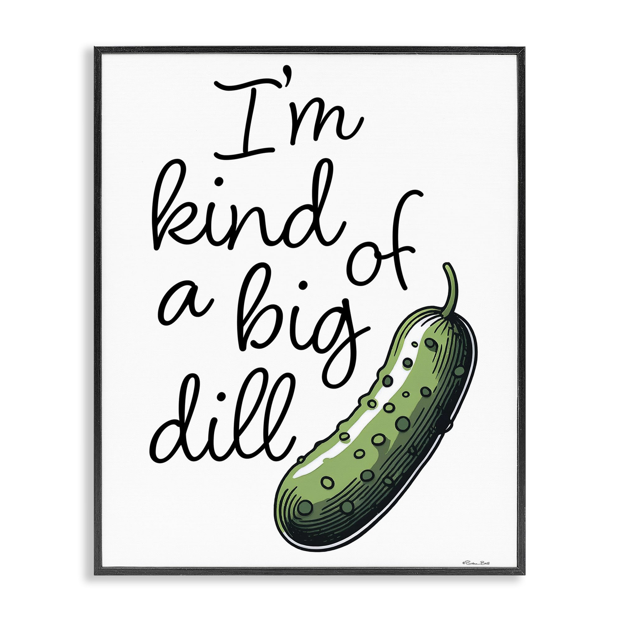 Stupell Industries Midnight Black (Textured) 'Kind Of A Big Dill Pickle'| Framed Giclee Art