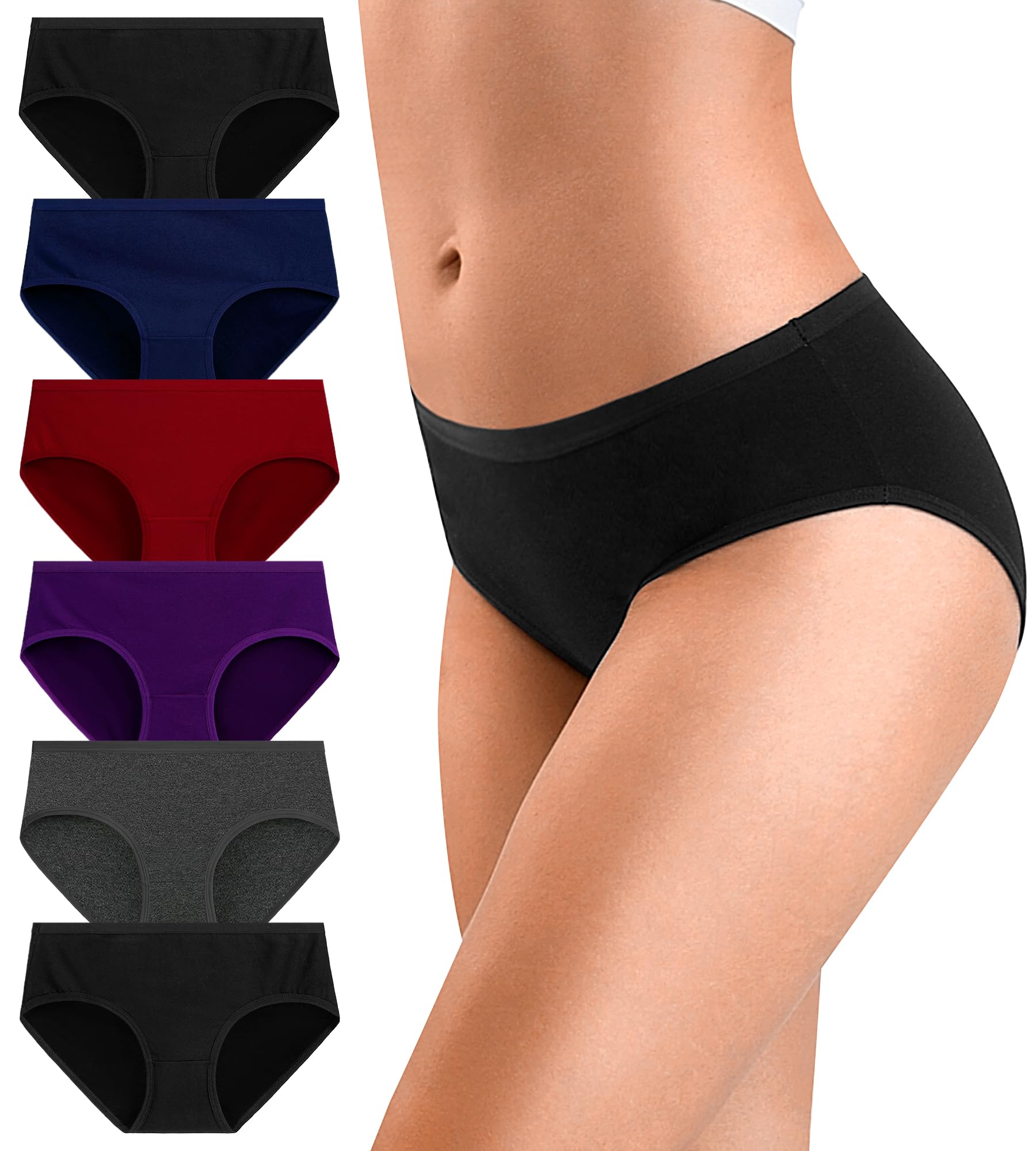 UMMISS No Show Womens Underwear Cotton Low Rise Breathable Seamless briefs Hispter Panties for Women Regular Plus Size, Multi-a-6 Pack, X-Large (B08XXC3FT1) Amazon Price History, Amazon Price Tracker
