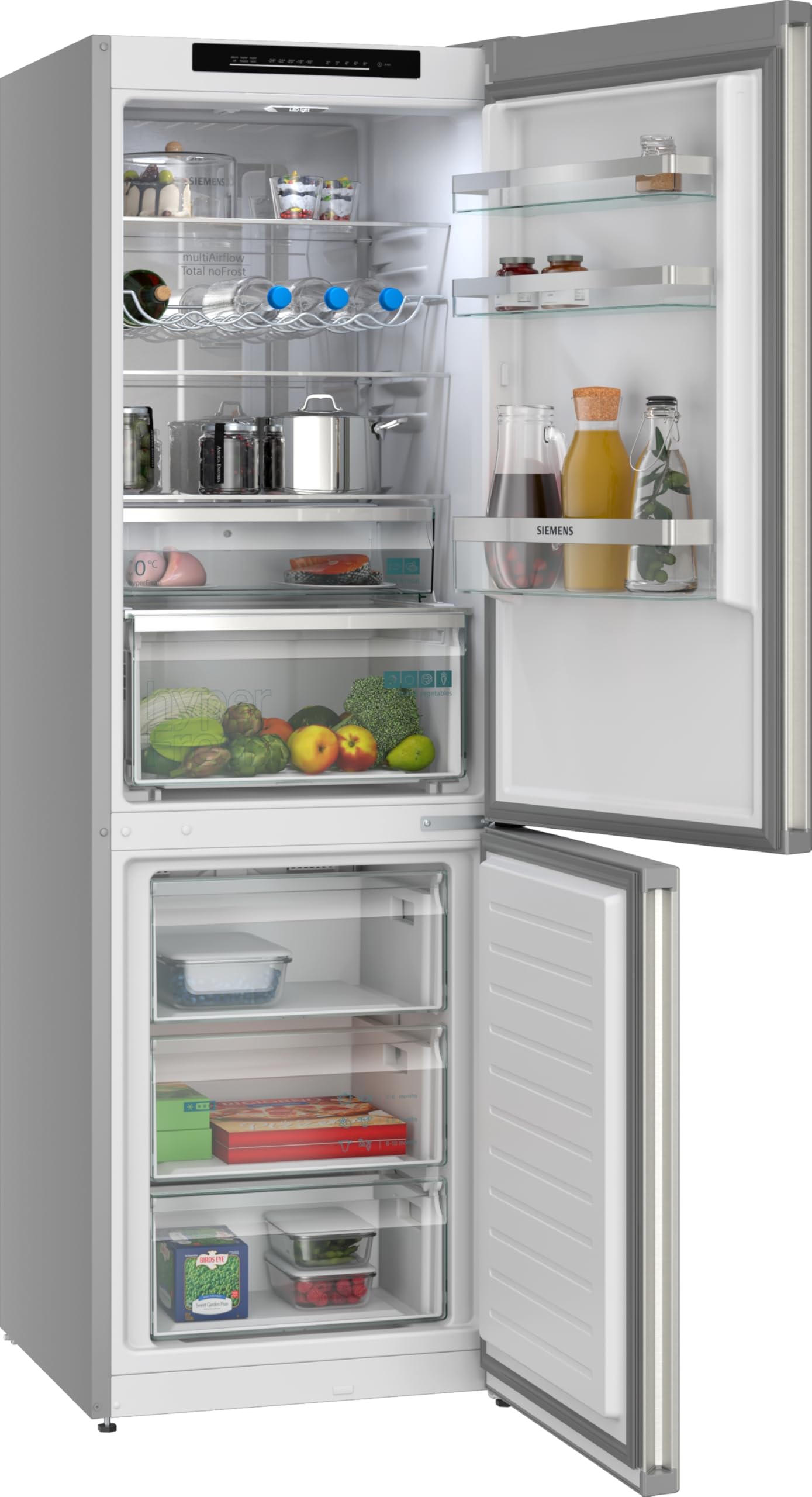 Siemens iQ300 wolnostojąca lodówko-zamrażarka 186 x 60 cm, KG36NVICG, chłodzenie 218 l i zamrażanie 103 l, Total noFrost, bezproblemowe umieszczenie, szuflada hyperFresh 0°C, ochrona przed odciskami
