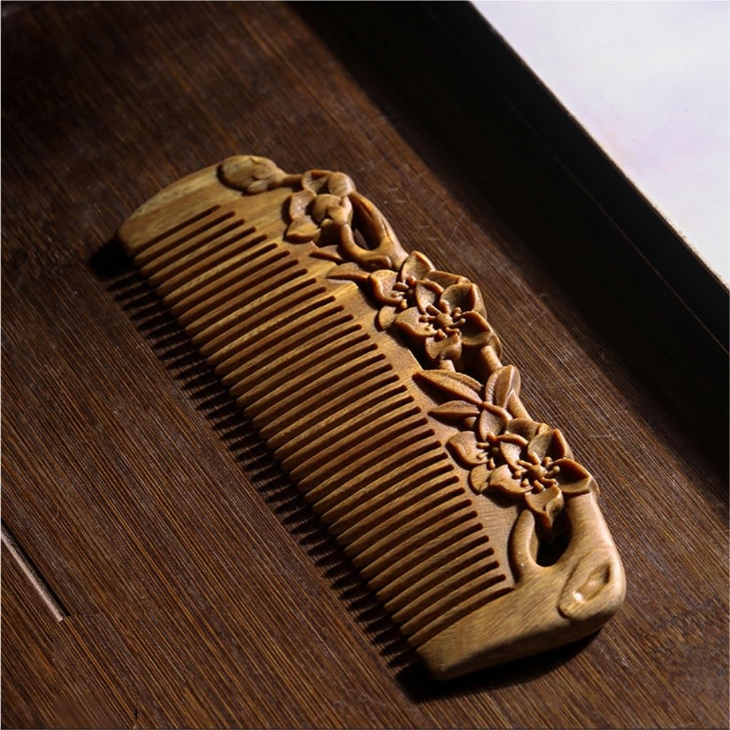 Peine de Madera para Alisar el Cabello para Hombre, antiestático, de Viaje (Talla única)